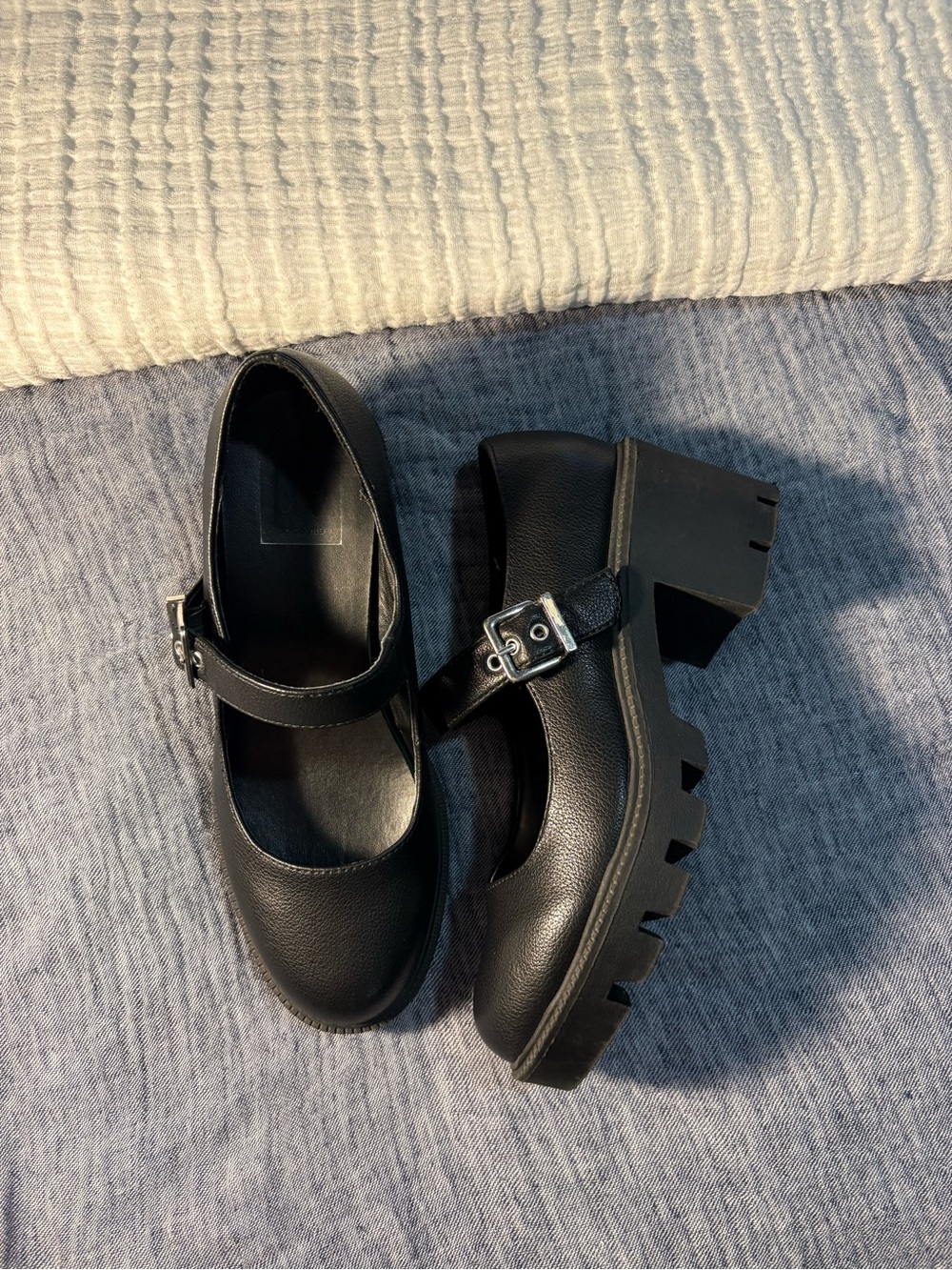 Dolce Vita Black Chunky Mary Jane Platform Heels Size 6